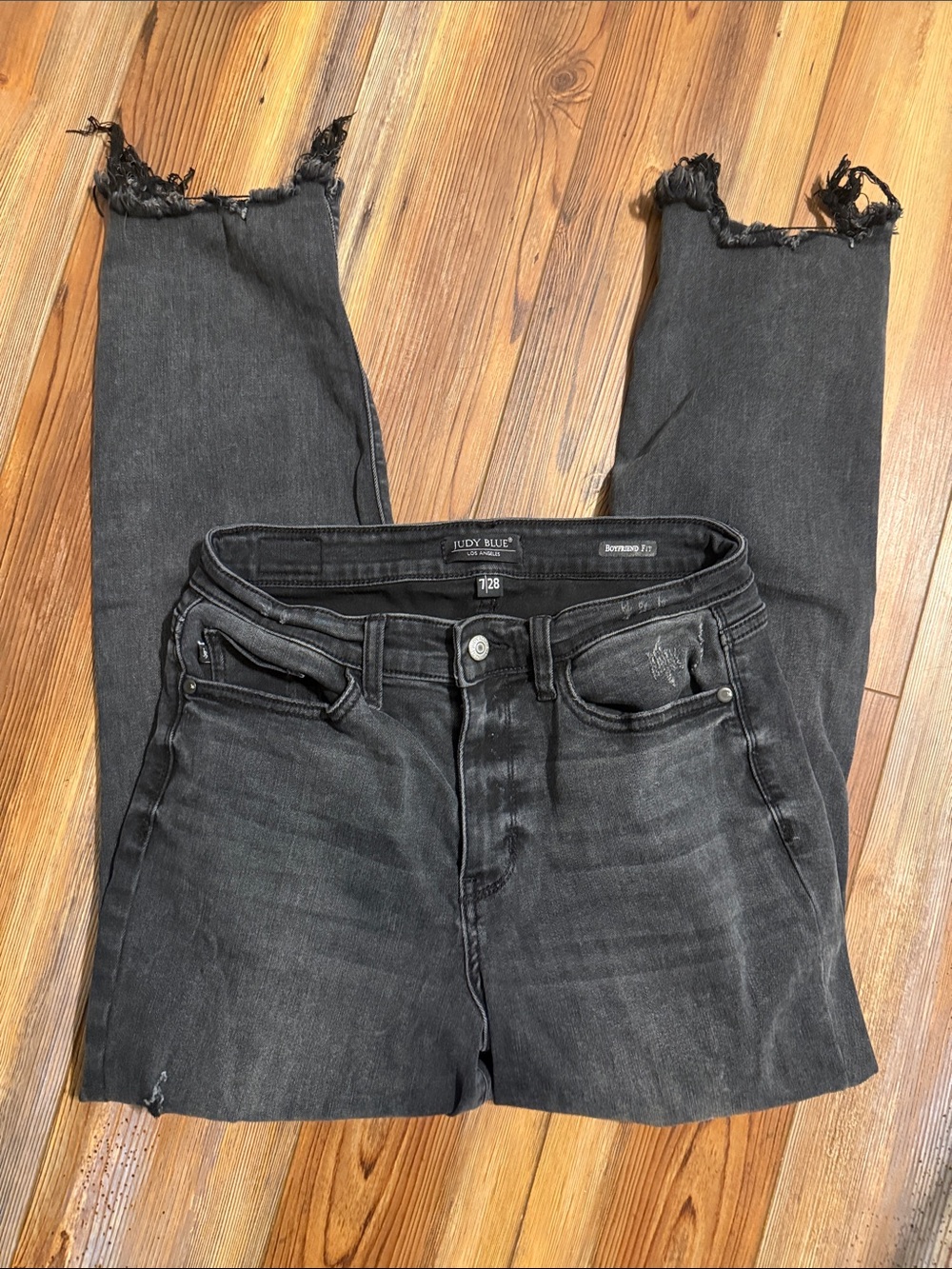 Judy Blue Washed Black High-Rise Raw-Hem Skinny Jeans